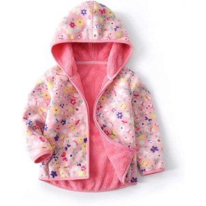 Toddler Baby Jacket Hooded Fleece Sweatshirt Long Sleeve Thick Warm Outerwear